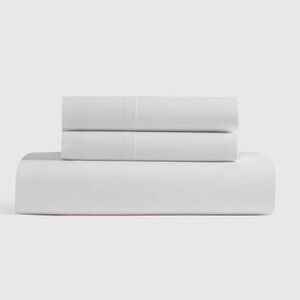 QUINCE Classic Organic Percale Fitted Sheet Set King White 5665